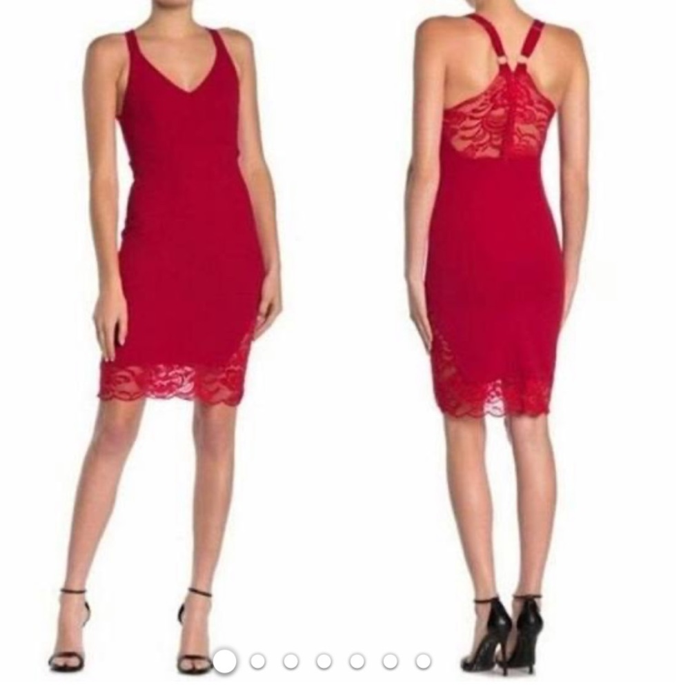 Red Velvet Torch lace minidress